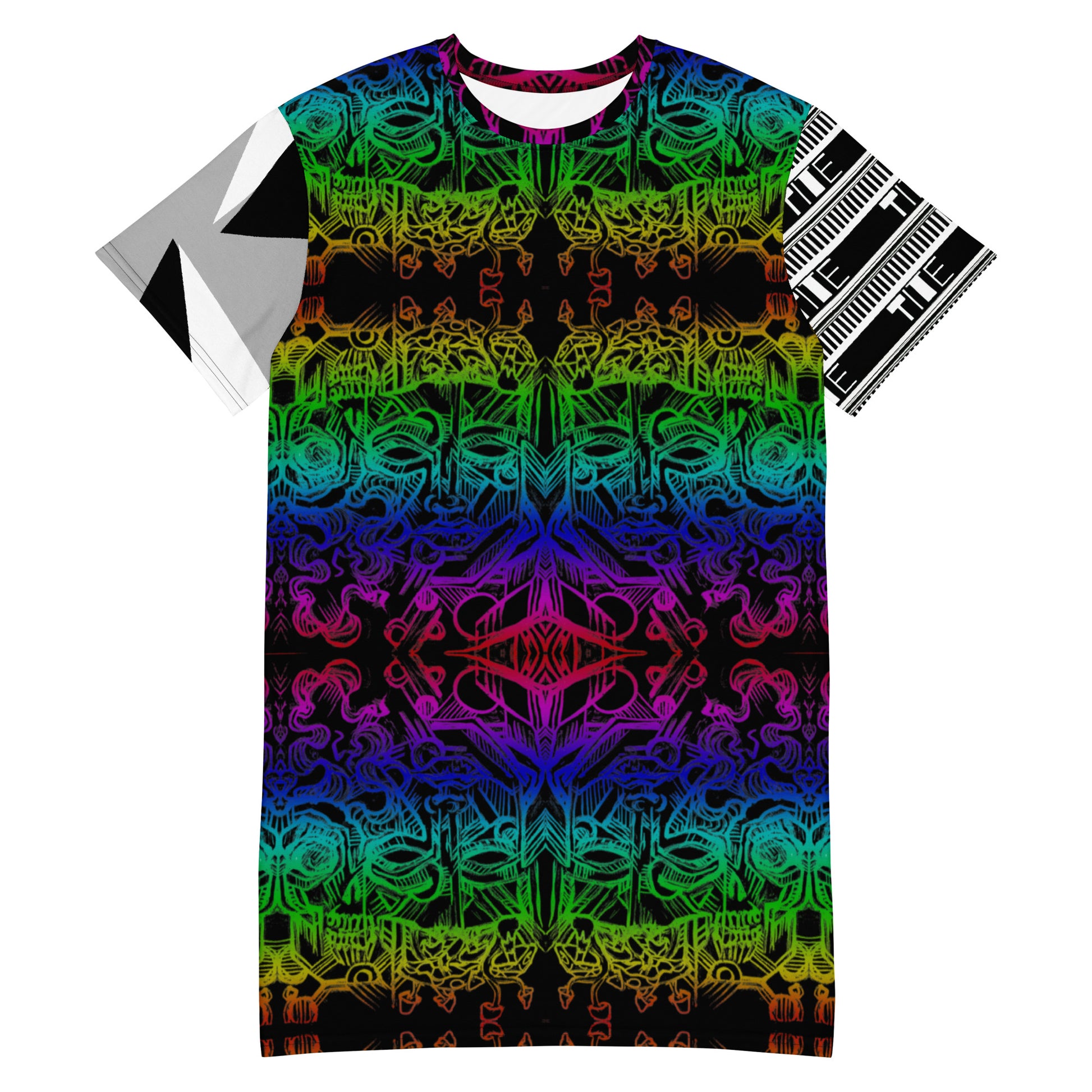 multicolor t shirt dress AKIRA Queen Of Hearts Sequin T-Shirt Dress
